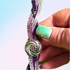 Leather Snap Chunk Bracelet + Charm